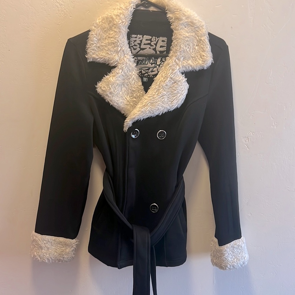 Faux Fur Trim Peacoat